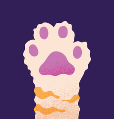 Cats paw concept. Stickers for social networks and reaction for messengers. Paw of animal, predator and mammal. Minimalist creativity and art. Nature and domestic. Cartoon flat vector illustration