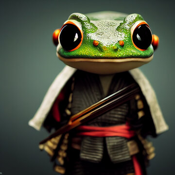 Frog Knight. Generative AI Art.