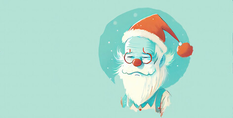 Cute Santa in a cartoon style. Vektor. Pastel tones. Generative ai