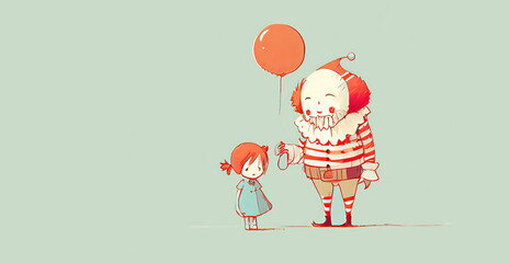 Naklejka premium Cute Santa in a cartoon style. Vektor. Pastel tones. Generative ai