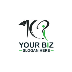 Fototapeta premium KR Initial design concept in modern style for various business or company logo.