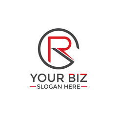 R Initial design concept in modern style for various business or company logo.