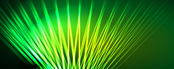 Obraz premium Light beams, neon lines abstract background. Vector Illustration For Wallpaper, Banner, Background, Card, Book Illustration, landing page