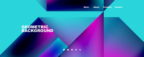 Fototapeta premium Trendy minimal geometric composition abstract background. Triangle fluid bright colors backdrop. Vector Illustration For Wallpaper, Banner, Background, Card, Book Illustration, landing page