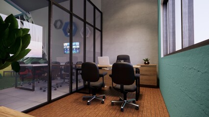 3D DESIGN INTERIOR OFFICE MILENIAL PROPERTY