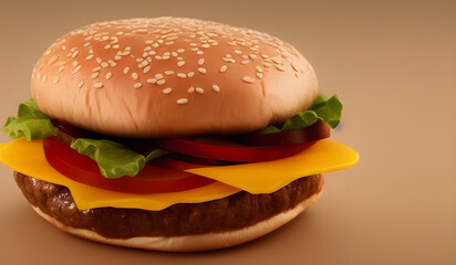 hamburger on a black background