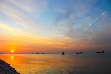 sunset over the sea