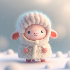 Signo zodiacal de Aries, tierno cordero hecho con inteligencia artificial