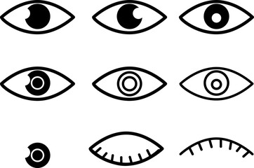 Eyes vector icon. Simple eye illustration on white background..eps