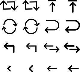 Arrows icon set. Black arrows on white background..eps