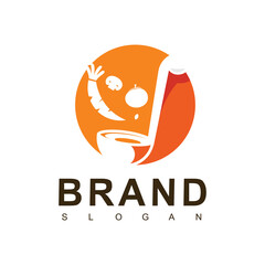 Cook Soup Logo Design Template, Vector of full of tasty soup for your menu