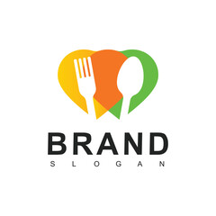 Healthy food logo design template