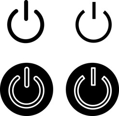 Power off icon set on white background.eps