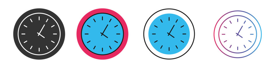 Time different style icons set. Outline and filled vector sign.