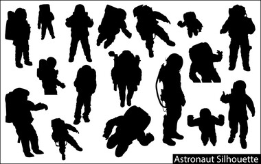 Astronaut Silhouette in spacesuits