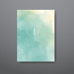 Cards with abstract watercolor background. Design for your cover, date, postcard, banner, logo.