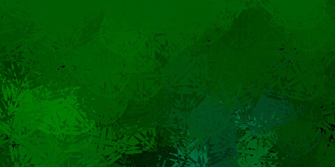 Dark Green vector background with polygonal forms.