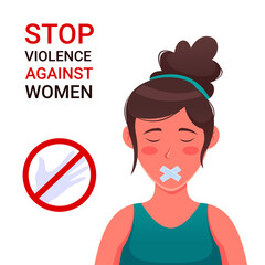 Stop violence against women, stop gender violence vector illustration