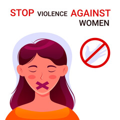 Stop violence against women, concept illustration of stop violence against women