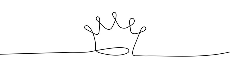 Crown one line vector illustartion
