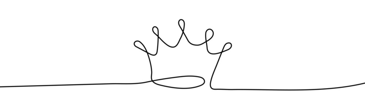 Crown One Line Vector Illustartion