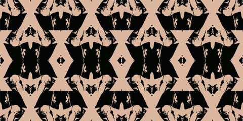 Fototapeta premium Abstract seamless pattern, seamless wallpaper, seamless background designed for use for interior,wallpaper,fabric,curtain,carpet,clothing,Batik,satin,background , illustration, Embroidery style.