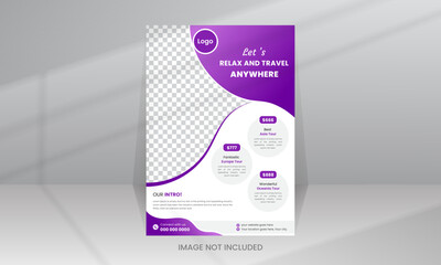 Travel flyer template with photo