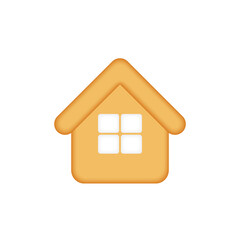 Minimal house symbol. Real estate, mortgage, loan concept. 3d vector icon. Cartoon minimal style