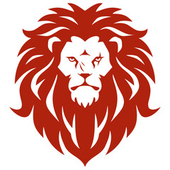 Lion Head Red Logo Design Vector Illustration Mascot