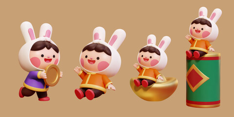 3D Boy characters for CNY