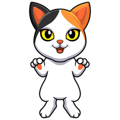 Fototapeta na wymiar Cute japanese bobtail cat cartoon