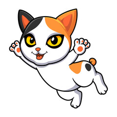 Cute japanese bobtail cat cartoon 