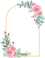 pink floral bouquet with watercolor