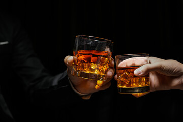 whiskey, for a friendly party in a bar or a restaurant.