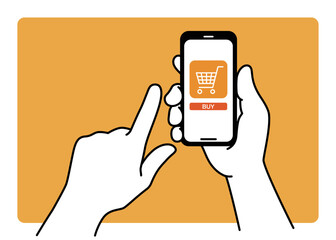 online shopping with smartphone, vector illustration