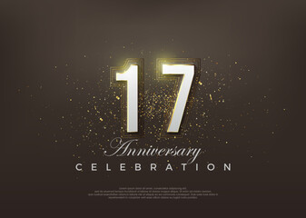 Elegant 17th anniversary number. premium vector backgrounds.