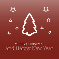 Happy New Year and Merry Christmas Greeting Card