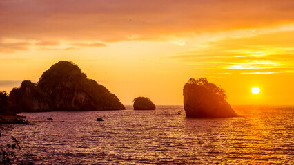 Famous islets in Puerto Vallarta	at sunset
