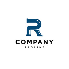 Obraz premium R Letter Pipe Plumbing HVAC Vector logo icon vector Template.eps