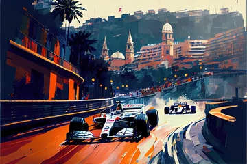 Foto op Canvas Monaco Formula 1 Illustration © Spencer