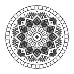 Mandala Design For Henna, Mehndi, And Decoration. Vintage Decorative Elements. Oriental Pattern, Vector Illustration. Islam, Arabic, Indian