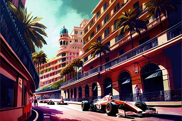 Deurstickers Monaco Formula 1 Illustration © Spencer