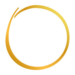 simple vector hand draw sketch gold, golden circle border