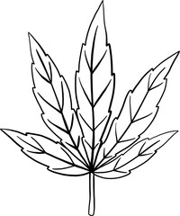 cannabis leaf freehand drawing.