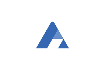 Letter A Logo Design Template. blue triangle logo