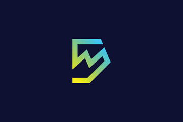 Letter SM Marketing Logo Design Template