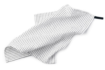 White cotton napkin isolated on white background