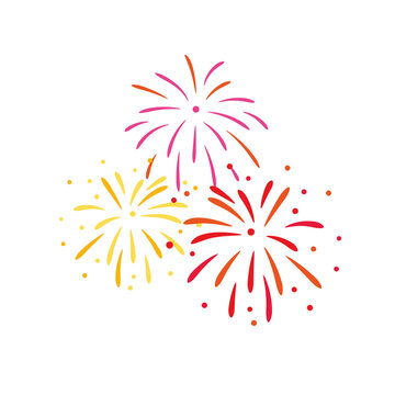 red and yellow fireworks illustration
