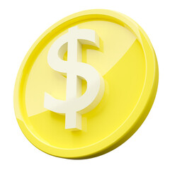 3D USD Coin Side View on Transparant Background.