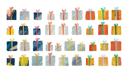gift boxes watercolor vector set